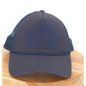 The North Face‎ Hat Mens Trucker Berkeley CA Logo Blue Adjustable Cap